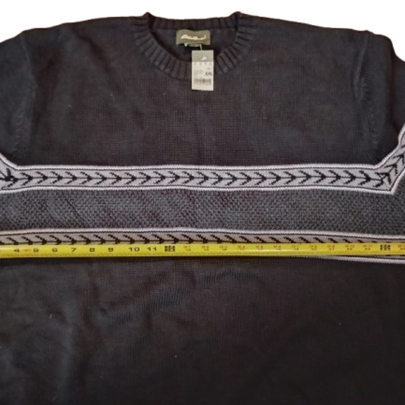 New Eddie Bauer Men’s 100% Cotton XXL Black Men’s Sweater NWT - Picture 7 of 9